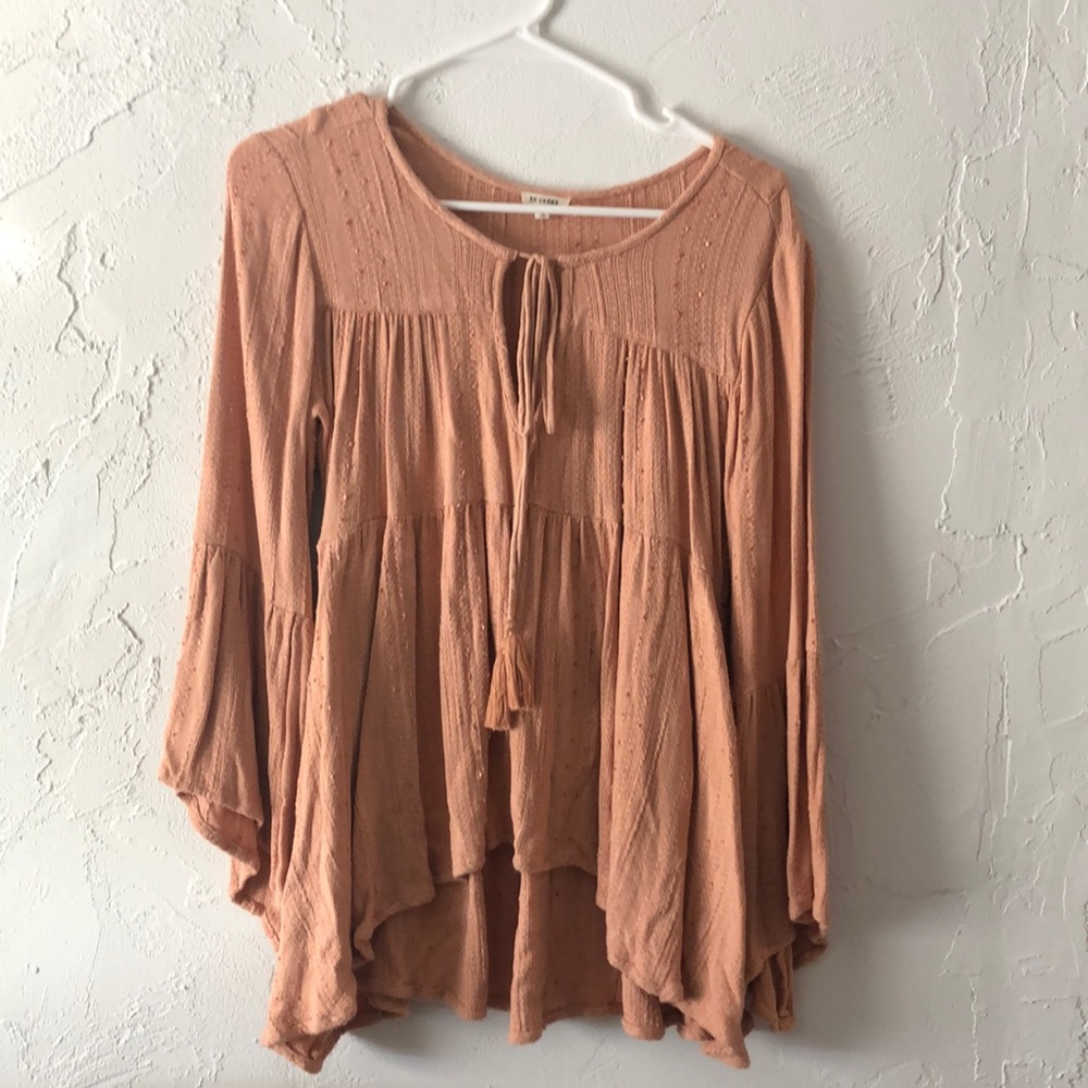 En Creme peach boho shirt